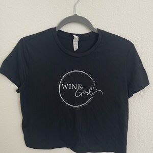 Black Graphic Tee - Wine Girl